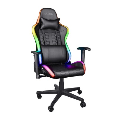 Крісло Trust GXT 716 Rizza, ПУ шкіра, 3D-Armrests, RGB, чорний (25376_TRUST)