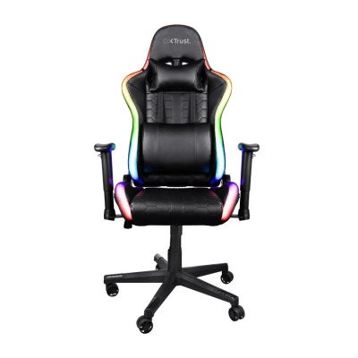 Крісло Trust GXT 716 Rizza, ПУ шкіра, 3D-Armrests, RGB, чорний (25376_TRUST)