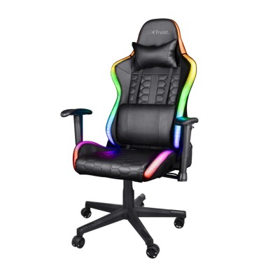 Крісло Trust GXT 716 Rizza, ПУ шкіра, 3D-Armrests, RGB, чорний (25376_TRUST)