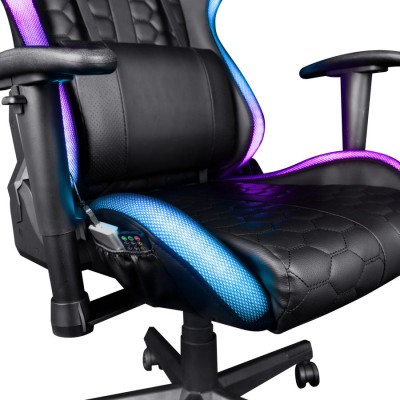 Крісло Trust GXT 716 Rizza, ПУ шкіра, 3D-Armrests, RGB, чорний (25376_TRUST)
