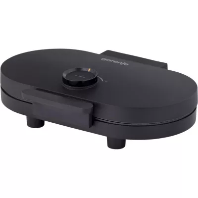 Міні-гриль Gorenje 1200Вт, алюміній, пластина д/вафель, корпус-метал, чорний (WM1200B)