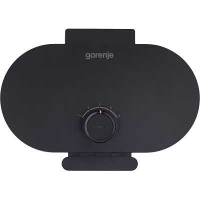 Міні-гриль Gorenje 1200Вт, алюміній, пластина д/вафель, корпус-метал, чорний (WM1200B)
