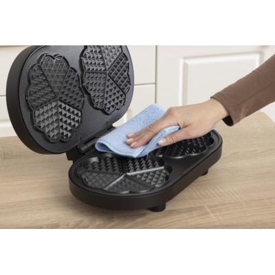 Міні-гриль Gorenje 1200Вт, алюміній, пластина д/вафель, корпус-метал, чорний (WM1200B)