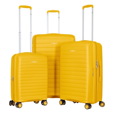 Набір валіз 2E, Aero, поліпропілен, (L+M+S),TSA, 4 колеса, EXP, бурштиново-жовтий (2E-SPP-AERO-SET3-AY)