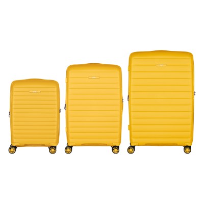 Набір валіз 2E, Aero, поліпропілен, (L+M+S),TSA, 4 колеса, EXP, бурштиново-жовтий (2E-SPP-AERO-SET3-AY)