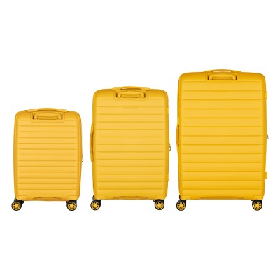 Набір валіз 2E, Aero, поліпропілен, (L+M+S),TSA, 4 колеса, EXP, бурштиново-жовтий (2E-SPP-AERO-SET3-AY)