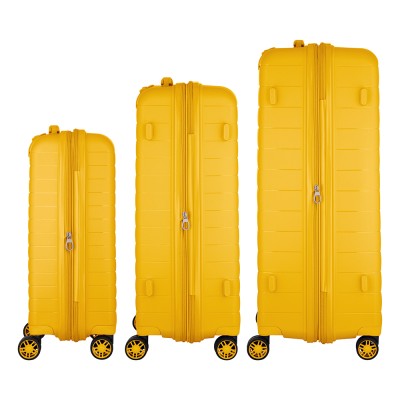 Набір валіз 2E, Aero, поліпропілен, (L+M+S),TSA, 4 колеса, EXP, бурштиново-жовтий (2E-SPP-AERO-SET3-AY)