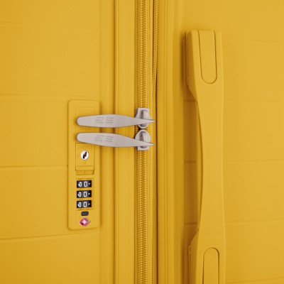 Набір валіз 2E, Aero, поліпропілен, (L+M+S),TSA, 4 колеса, EXP, бурштиново-жовтий (2E-SPP-AERO-SET3-AY)