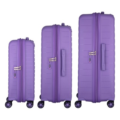 Набір валіз 2E, Aero, поліпропілен, (L+M+S),TSA, 4 колеса, EXP, лавандовий (2E-SPP-AERO-SET3-LV)