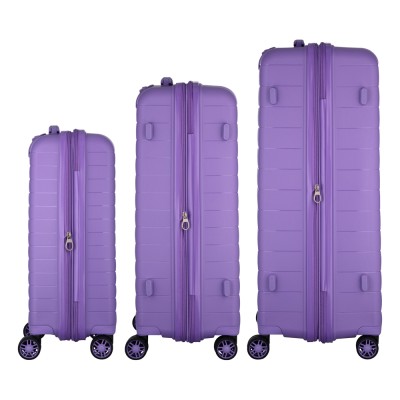 Набір валіз 2E, Aero, поліпропілен, (L+M+S),TSA, 4 колеса, EXP, лавандовий (2E-SPP-AERO-SET3-LV)