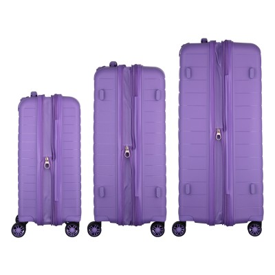 Набір валіз 2E, Aero, поліпропілен, (L+M+S),TSA, 4 колеса, EXP, лавандовий (2E-SPP-AERO-SET3-LV)