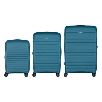 Набір валіз 2E, Aero, поліпропілен, (L+M+S),TSA, 4 колеса, EXP, синій (2E-SPP-AERO-SET3-TB)