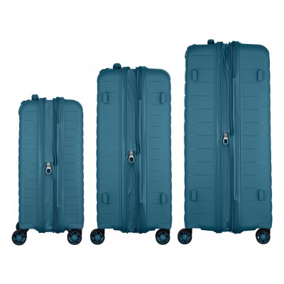 Набір валіз 2E, Aero, поліпропілен, (L+M+S),TSA, 4 колеса, EXP, синій (2E-SPP-AERO-SET3-TB)