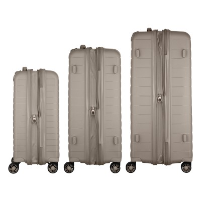 Набір валіз 2E, Aero, поліпропілен, (L+M+S),TSA, 4 колеса, EXP, сіро-коричневий (2E-SPP-AERO-SET3-TP)