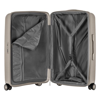 Набір валіз 2E, Aero, поліпропілен, (L+M+S),TSA, 4 колеса, EXP, сіро-коричневий (2E-SPP-AERO-SET3-TP)