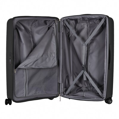 Набір валіз 2E, Aero, поліпропілен, (L+M+S),TSA, 4 колеса, EXP, чорний (2E-SPP-AERO-SET3-BK)