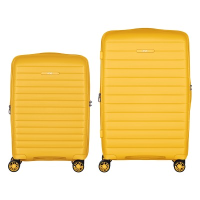Набір валіз 2E, Aero, поліпропілен, (M+S),TSA, 4 колеса, EXP, бурштиново-жовтий (2E-SPP-AERO-SET2-AY)