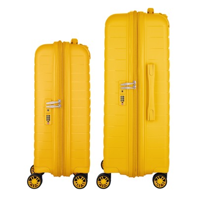 Набір валіз 2E, Aero, поліпропілен, (M+S),TSA, 4 колеса, EXP, бурштиново-жовтий (2E-SPP-AERO-SET2-AY)