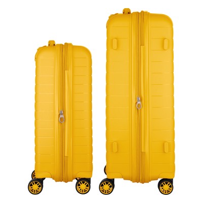 Набір валіз 2E, Aero, поліпропілен, (M+S),TSA, 4 колеса, EXP, бурштиново-жовтий (2E-SPP-AERO-SET2-AY)