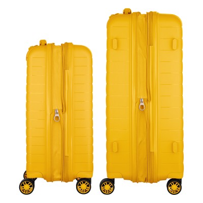 Набір валіз 2E, Aero, поліпропілен, (M+S),TSA, 4 колеса, EXP, бурштиново-жовтий (2E-SPP-AERO-SET2-AY)