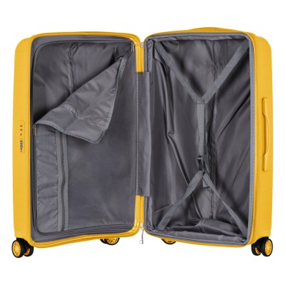 Набір валіз 2E, Aero, поліпропілен, (M+S),TSA, 4 колеса, EXP, бурштиново-жовтий (2E-SPP-AERO-SET2-AY)