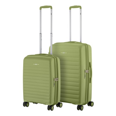 Набір валіз 2E, Aero, поліпропілен, (M+S),TSA, 4 колеса, EXP, оливково-зелений (2E-SPP-AERO-SET2-MG)