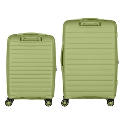 Набір валіз 2E, Aero, поліпропілен, (M+S),TSA, 4 колеса, EXP, оливково-зелений (2E-SPP-AERO-SET2-MG)