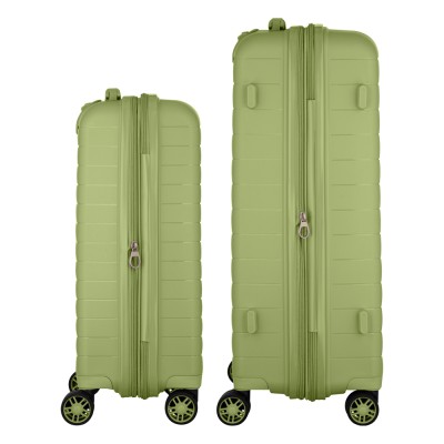 Набір валіз 2E, Aero, поліпропілен, (M+S),TSA, 4 колеса, EXP, оливково-зелений (2E-SPP-AERO-SET2-MG)