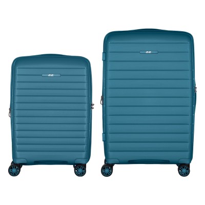 Набір валіз 2E, Aero, поліпропілен, (M+S),TSA, 4 колеса, EXP, синій (2E-SPP-AERO-SET2-TB)