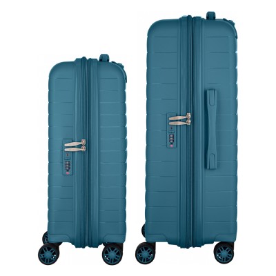 Набір валіз 2E, Aero, поліпропілен, (M+S),TSA, 4 колеса, EXP, синій (2E-SPP-AERO-SET2-TB)