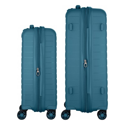 Набір валіз 2E, Aero, поліпропілен, (M+S),TSA, 4 колеса, EXP, синій (2E-SPP-AERO-SET2-TB)