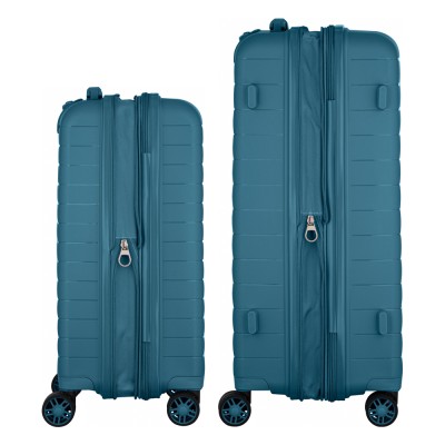 Набір валіз 2E, Aero, поліпропілен, (M+S),TSA, 4 колеса, EXP, синій (2E-SPP-AERO-SET2-TB)