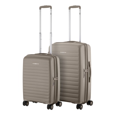 Набір валіз 2E, Aero, поліпропілен, (M+S),TSA, 4 колеса, EXP, сіро-коричневий (2E-SPP-AERO-SET2-TP)