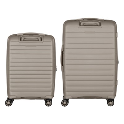 Набір валіз 2E, Aero, поліпропілен, (M+S),TSA, 4 колеса, EXP, сіро-коричневий (2E-SPP-AERO-SET2-TP)