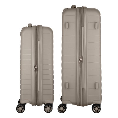 Набір валіз 2E, Aero, поліпропілен, (M+S),TSA, 4 колеса, EXP, сіро-коричневий (2E-SPP-AERO-SET2-TP)