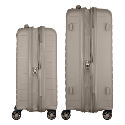 Набір валіз 2E, Aero, поліпропілен, (M+S),TSA, 4 колеса, EXP, сіро-коричневий (2E-SPP-AERO-SET2-TP)