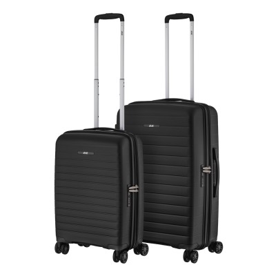 Набір валіз 2E, Aero, поліпропілен, (M+S),TSA, 4 колеса, EXP, чорний (2E-SPP-AERO-SET2-BK)