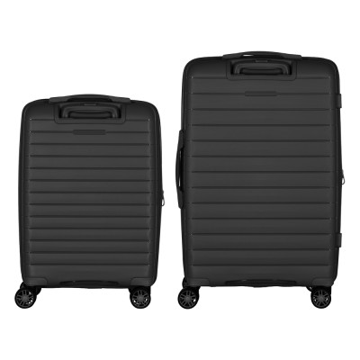 Набір валіз 2E, Aero, поліпропілен, (M+S),TSA, 4 колеса, EXP, чорний (2E-SPP-AERO-SET2-BK)