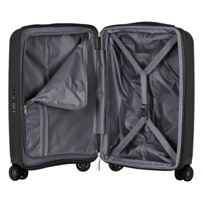 Набір валіз 2E, Aero, поліпропілен, (M+S),TSA, 4 колеса, EXP, чорний (2E-SPP-AERO-SET2-BK)