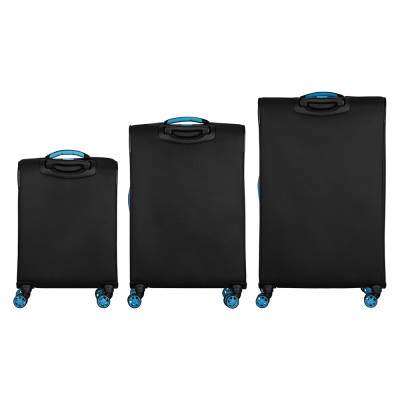 Набір валіз 2E, Trek, (L+M+S), TSA, 4 колеса, + 3 рюкзаки Cabin (2E-BPET-CABIN-BK), поліестр, чорний (2E-SPE-TREK-SET6-BK)