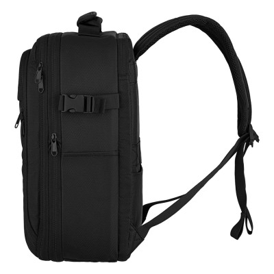 Набір валіз 2E, Trek, (L+M+S), TSA, 4 колеса, + 3 рюкзаки Cabin (2E-BPET-CABIN-BK), поліестр, чорний (2E-SPE-TREK-SET6-BK)