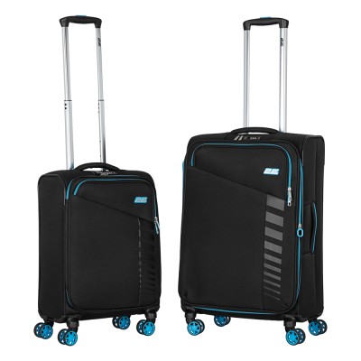 Набір валіз 2E, Trek, (M+S), TSA, 4 колеса, + 2 рюкзаки Cabin (2E-BPET-CABIN-BK), поліестр, чорний (2E-SPE-TREK-SET4-BK)