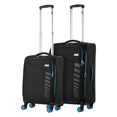 Набір валіз 2E, Trek, (M+S), TSA, 4 колеса, + 2 рюкзаки Cabin (2E-BPET-CABIN-BK), поліестр, чорний (2E-SPE-TREK-SET4-BK)