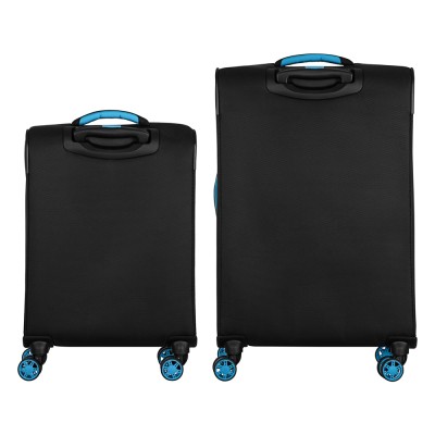 Набір валіз 2E, Trek, (M+S), TSA, 4 колеса, + 2 рюкзаки Cabin (2E-BPET-CABIN-BK), поліестр, чорний (2E-SPE-TREK-SET4-BK)