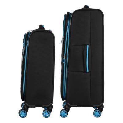 Набір валіз 2E, Trek, (M+S), TSA, 4 колеса, + 2 рюкзаки Cabin (2E-BPET-CABIN-BK), поліестр, чорний (2E-SPE-TREK-SET4-BK)