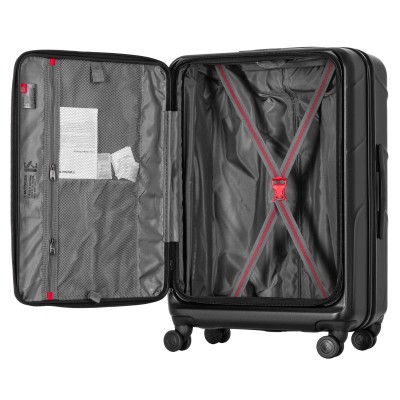 Набір валіз Wenger Amplix Hardside, полікарбонат, (S+M), TSA, 4 колеса, EXP, чорний (653332)