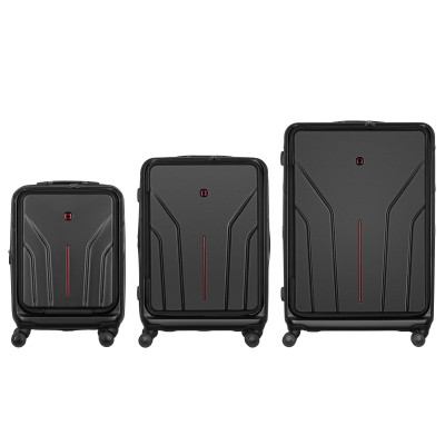 Набір валіз Wenger Amplix Hardside, полікарбонат, (S+M+L), TSA, 4 колеса, EXP, чорний (653335)
