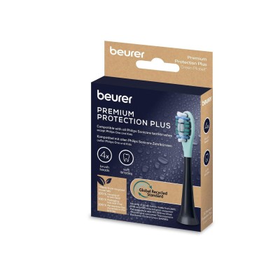 Насадки для зубних щіток Beurer SC 30/50 Premium Protection Plus, для чутливих ясен, 4 шт в комлекті, чорні (SC_30/50_PPP_4)