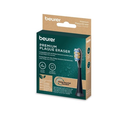 Насадки до зубних щіток Beurer SC 30/50 Premium Plaque Eraser, проти нальоту, 4 шт в комплекті, чорні (SC_30/50_PPE_4)