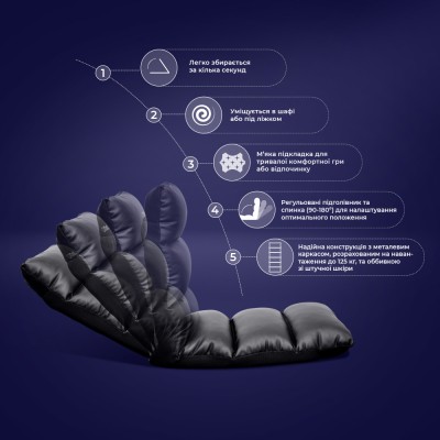 Підлогове крісло Trust GXT 718 Rayzee, ПУ шкіра, чорний (25071_TRUST)